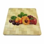 زیر قابلمه ای چوبی طرح میوه