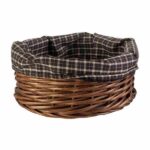 سبد نان و سبزی گرد حصیری بزرگ