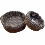 سبد نان و سبزی گرد حصیری بزرگ