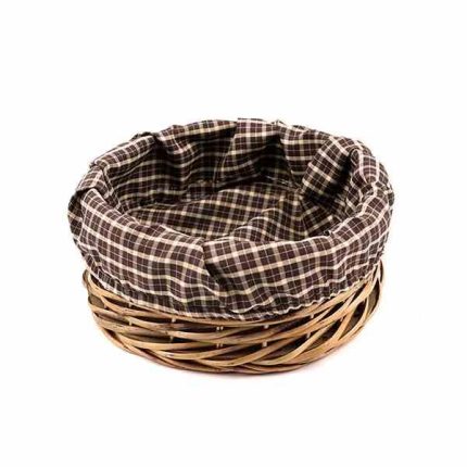 سبد نان و سبزی گرد حصیری کوچک