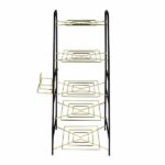 استند قابلمه 5 طبقه آیسل مشکی طلایی