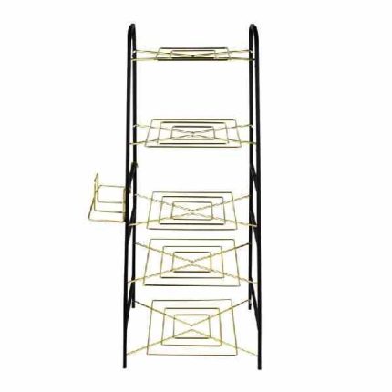 استند قابلمه 5 طبقه آیسل مشکی طلایی