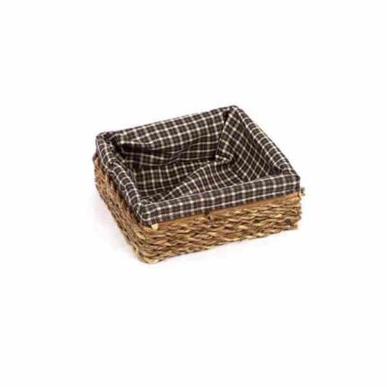 سبد نان و سبزی مربع حصیری کوچک