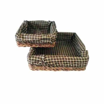 سبد نان و سبزی مربع حصیری کوچک