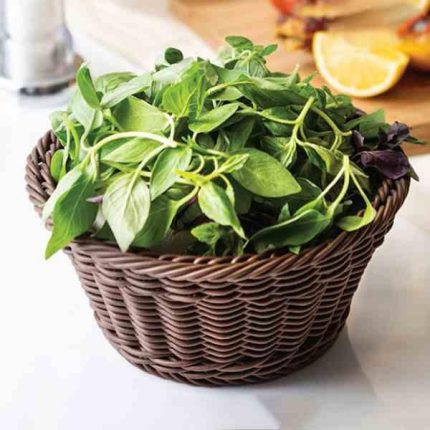 سبد حصیری سبزی گرد