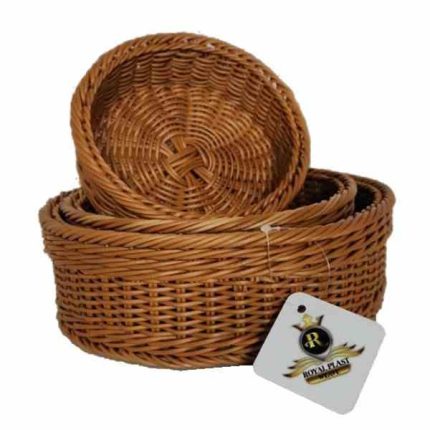 سبد حصیری گرد 3 تایی