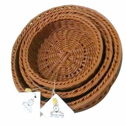 سبد حصیری گرد 3 تایی