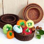 سبد حصیری گرد 3 تایی