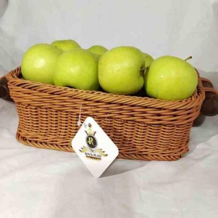 سبد حصیری میوه دسته چوبی