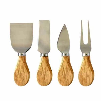 ست صبحانه خوری دسته چوبی بسته 4 عددی