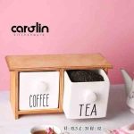 دراور جا ادویه 2 کشو بزرگ سرامیکی کارولین