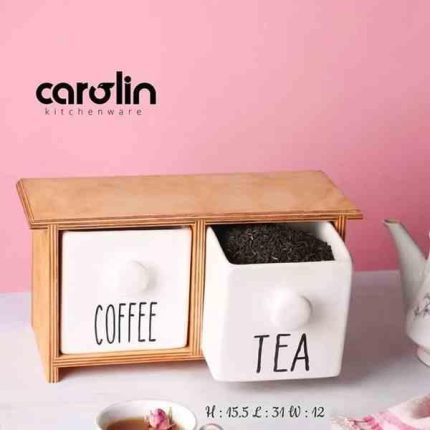 دراور جا ادویه 2 کشو بزرگ سرامیکی کارولین