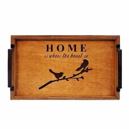 سینی چوبی دسته فلزی هوم HOME