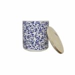 بانکه سرامیکی طرح دار درب چوبی