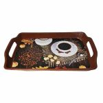 سینی مستطیل پلاستیکی طرح دار کوچک