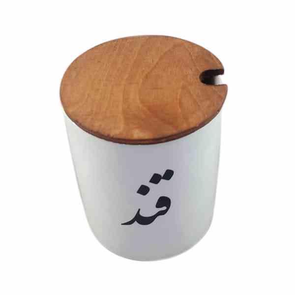 جا ادویه ای درب چوبی سرامیکی