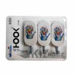 آویز چسبی 3 عددی بیضی طرح گل هوک